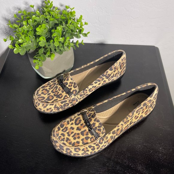 Clarks Shoes - Clarks Ashlund Ballot Leather Leopard Print Loafer 8.5